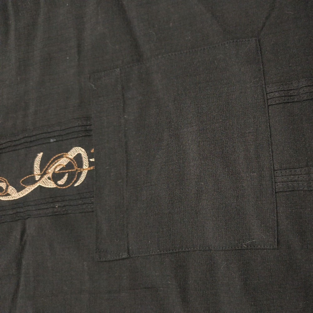 Cubavera Men's XXL Embroidered Guayabera Shirt Black Treble Clef Music Dress - Picture 8 of 12
